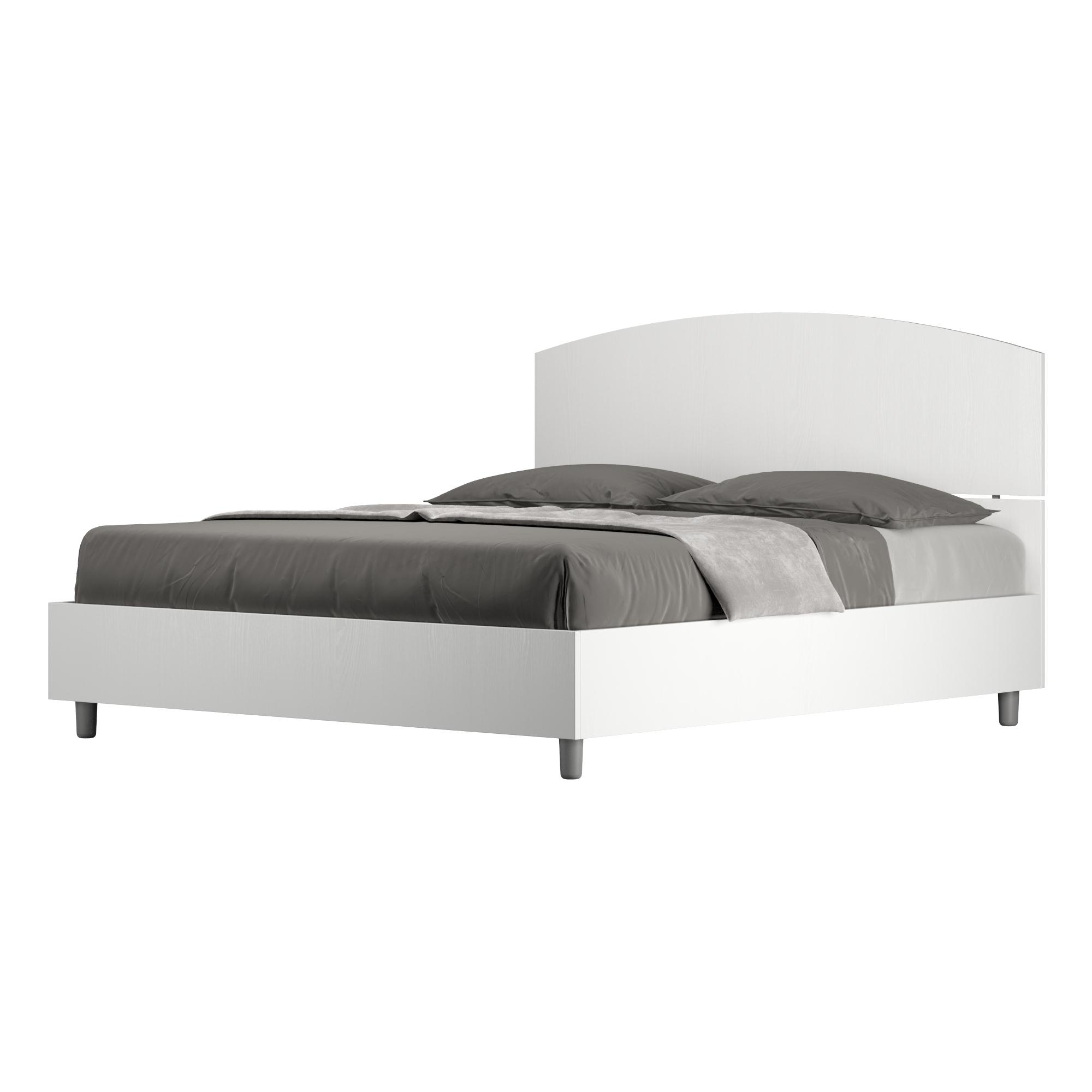 Lit avec sommier 160x190 frêne blanc Dora