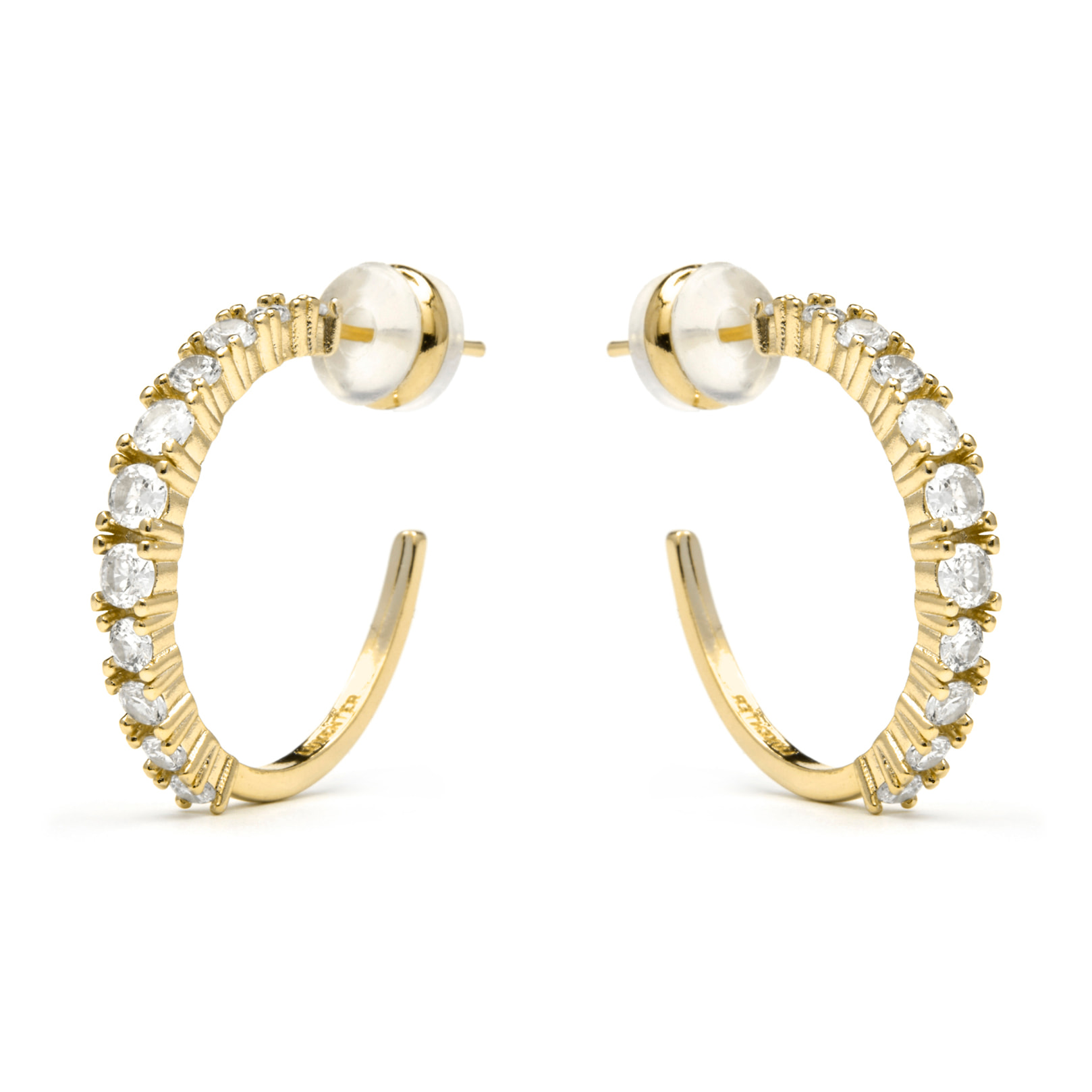 Pendientes acabado oro amarillo de 18k y Circonita Brillante