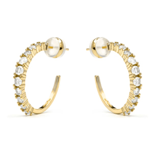 Pendientes acabado oro amarillo de 18k y Circonita Brillante