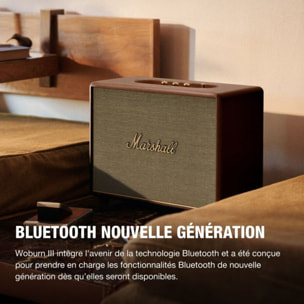 Enceinte résidentielle MARSHALL Woburn III Marron - Bluetooth, 90W, design rétro