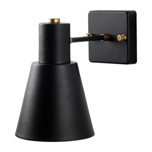 Aplique de pared, metal , negro, 14x24x21, casquillo E27 Max 40 W