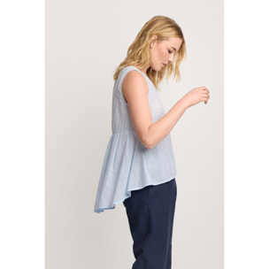 Kocca - Blusa con fondo asimmetrico Donna, Tinta unita, Girocollo