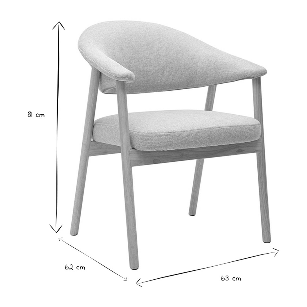 Chaises en tissu effet velours texturé beige et bois clair (lot de 2) GIULIA