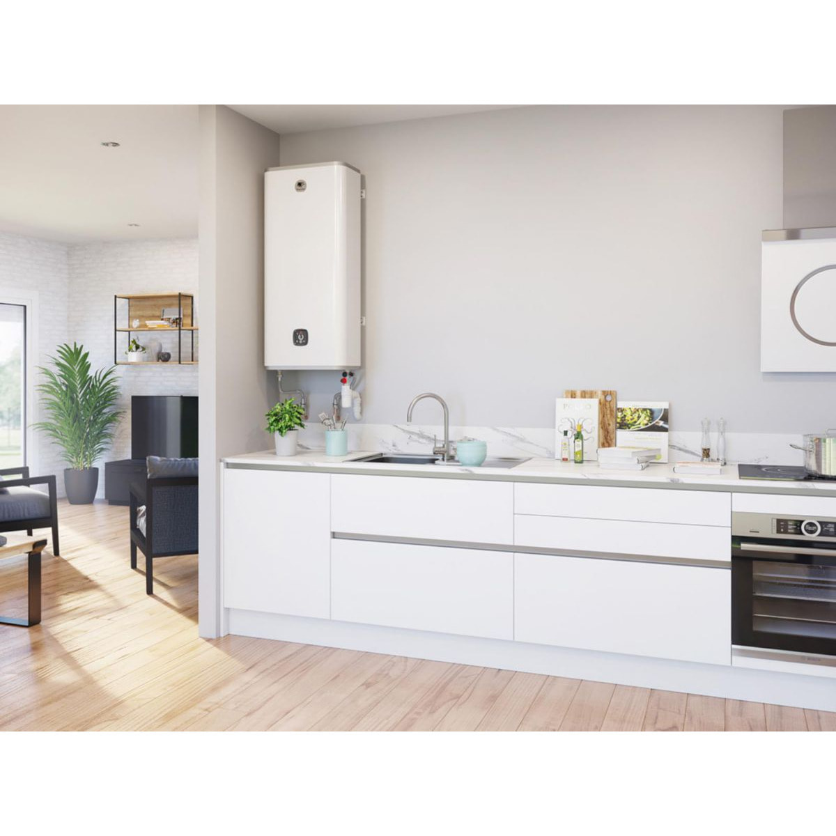 Chauffe-eau électrique Malicio 3 plat multipostion 80L blanc - THERMOR - 231070