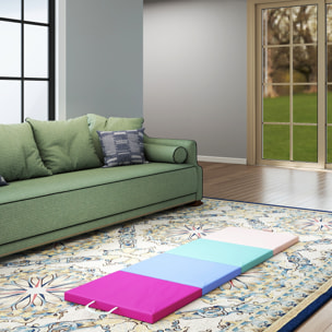 Colchoneta Gimnasia Plegable de Grosor de 5 cm, Tapete de Ejercicio con Asas de Transporte, Bolsa, Esterilla de Gimnasia para Yoga, Aeróbic, Artes Marciales, Multicolor