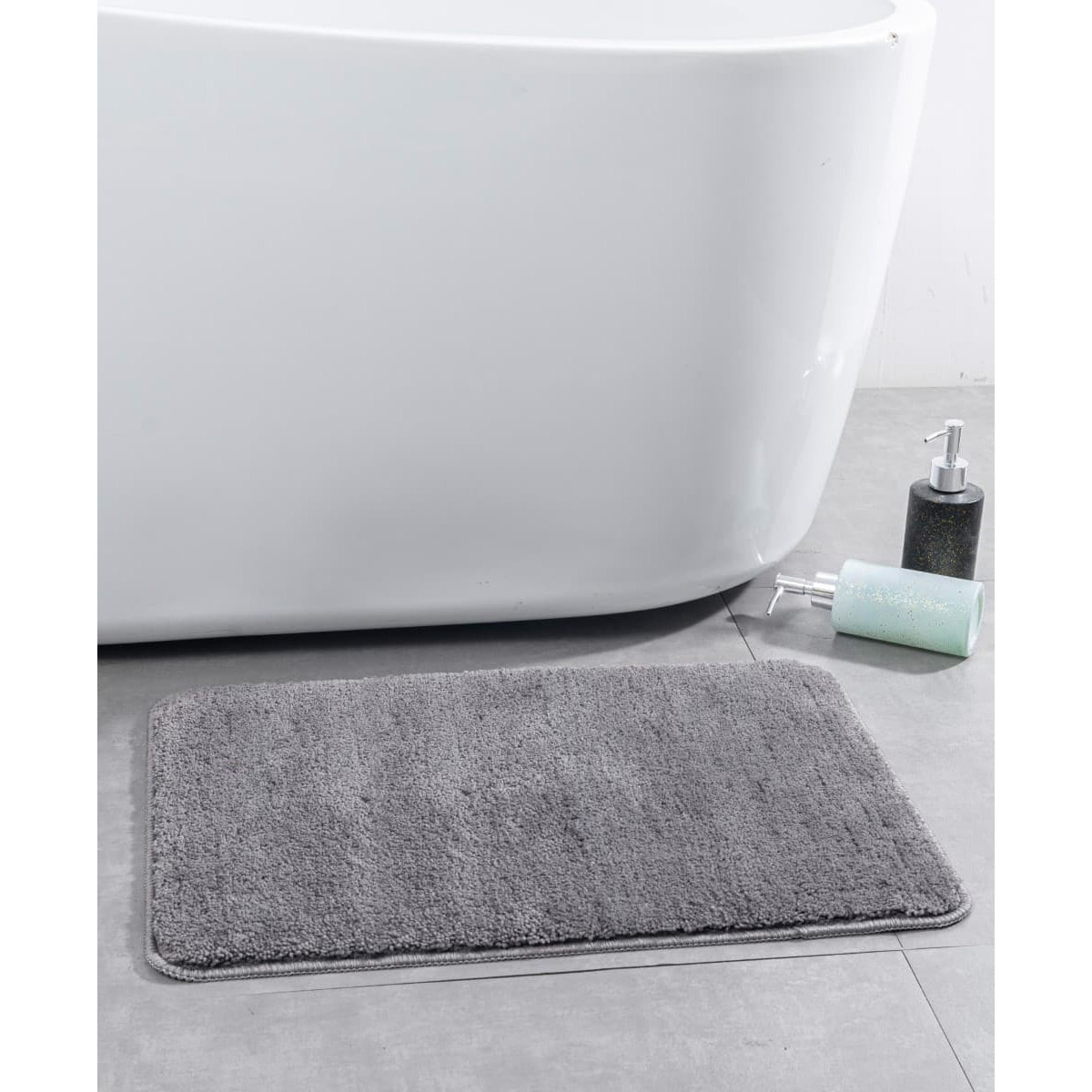 Vision 50x80 cm tapis de salle de bain en polyester, anthracite (SATDPREDAN)