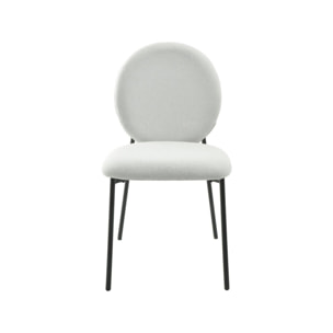 Lot de 2 chaises de salle à manger en métal "Perla" - Gris clair