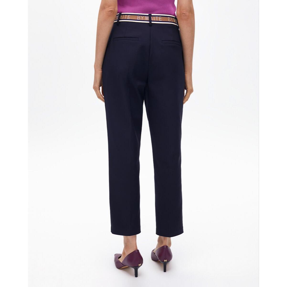 Pantaloni chino con elastico logato e strass