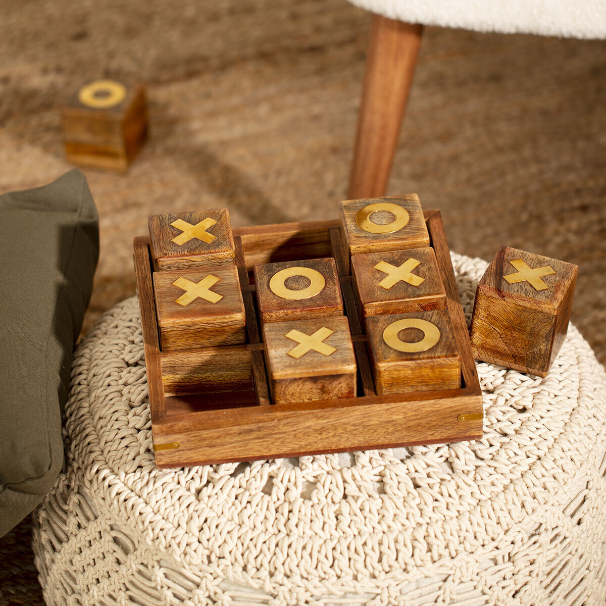 Jeu morpion - bois 23x23 cm