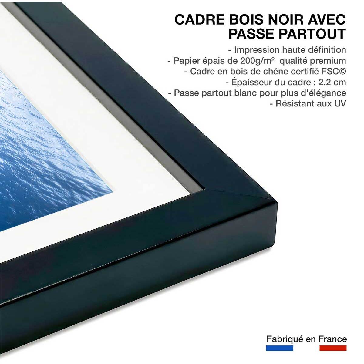 Affiche Masse bleue Affiche + cadre en bois - Noir