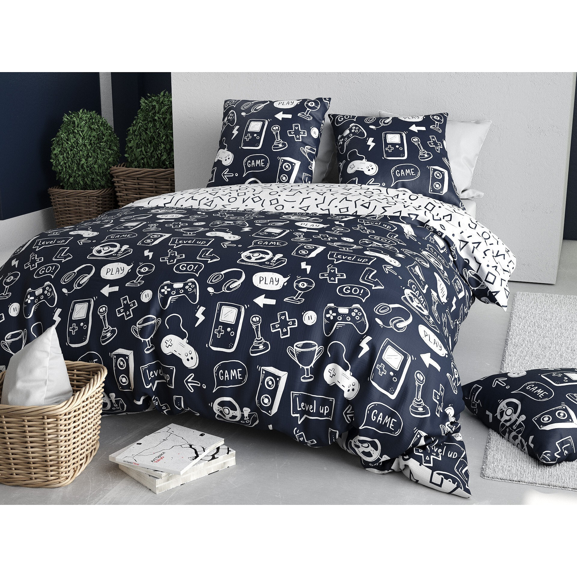 Parure Housse De Couette 3pcs 100% Coton 57 Fils GEEK