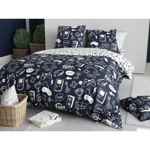 Parure Housse De Couette 3pcs 100% Coton 57 Fils GEEK