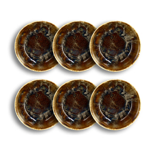 Lot de 6 coupelles en porcelaine marron 16cm VOLCANO