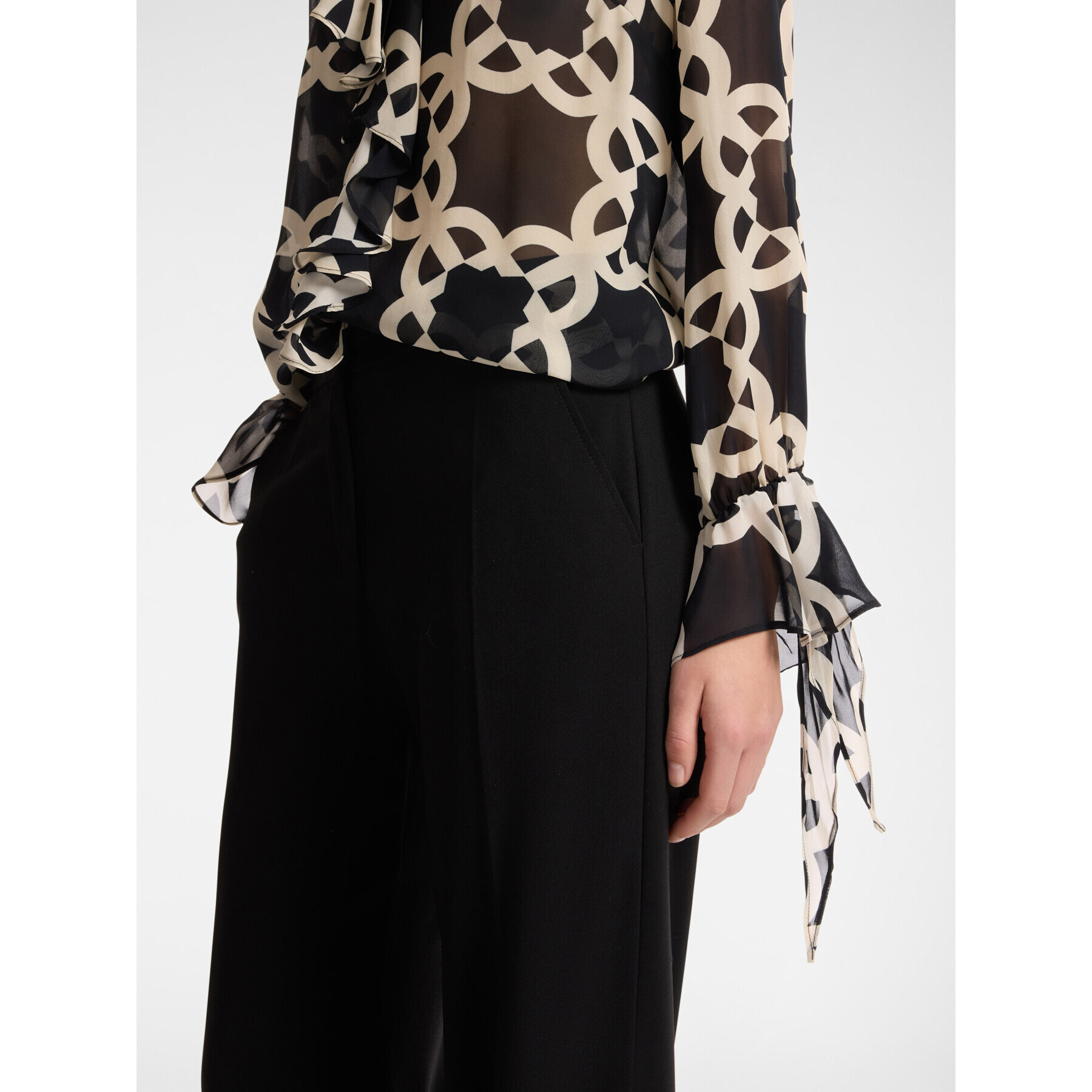 Elena Mirò - Blusa con monograma - Negro