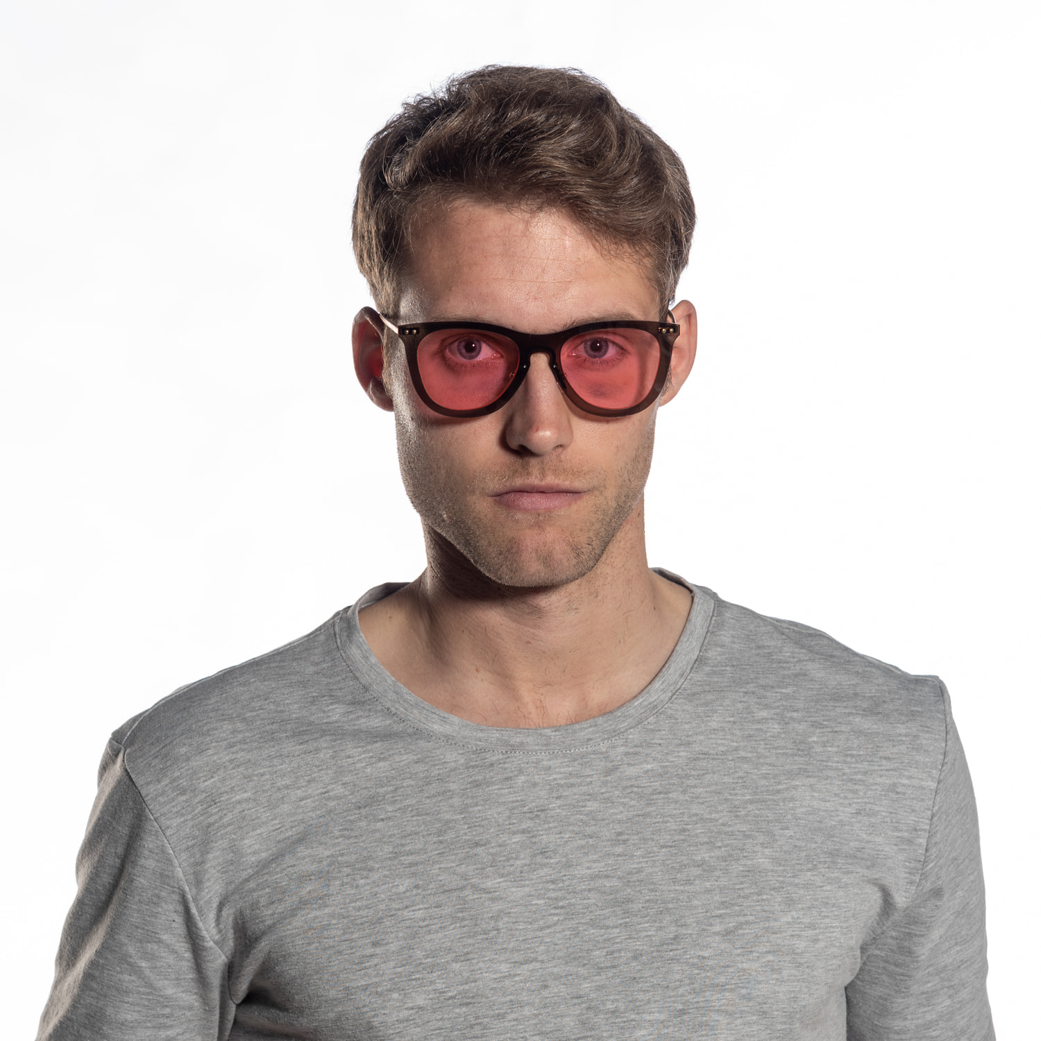 Gafas de sol OCEAN GENOVA - Marrón transparente / Rosa y patillas de metal dorado mate con patillas doradas