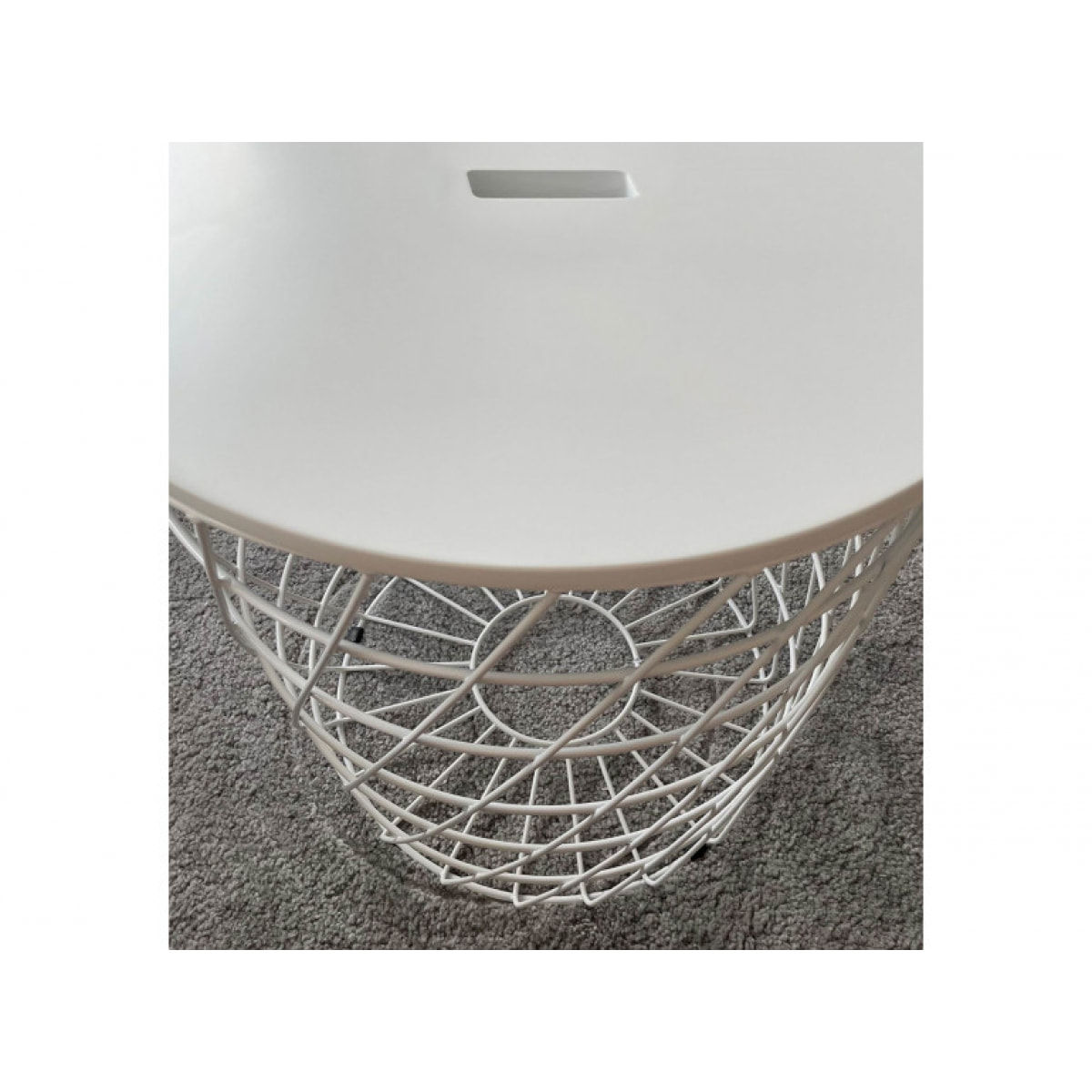 Set de 2 tables basses gigognes rondes filaires en métal blanc - FIL