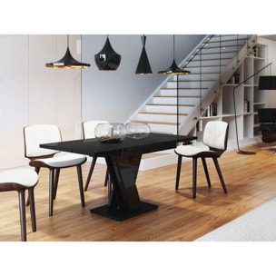 Xandriel - table à manger extensible - noir - 4 à 6 personnes - Noir