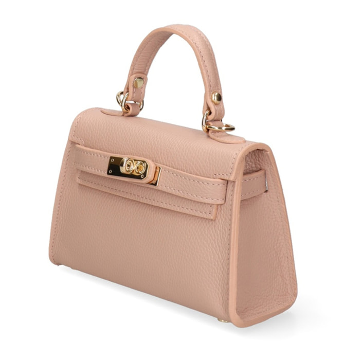Borsa a mano da donna Made in Italy - Modello Floralie Elite - 100% pelle - 21.0 x 14.0 x 7.0 cm