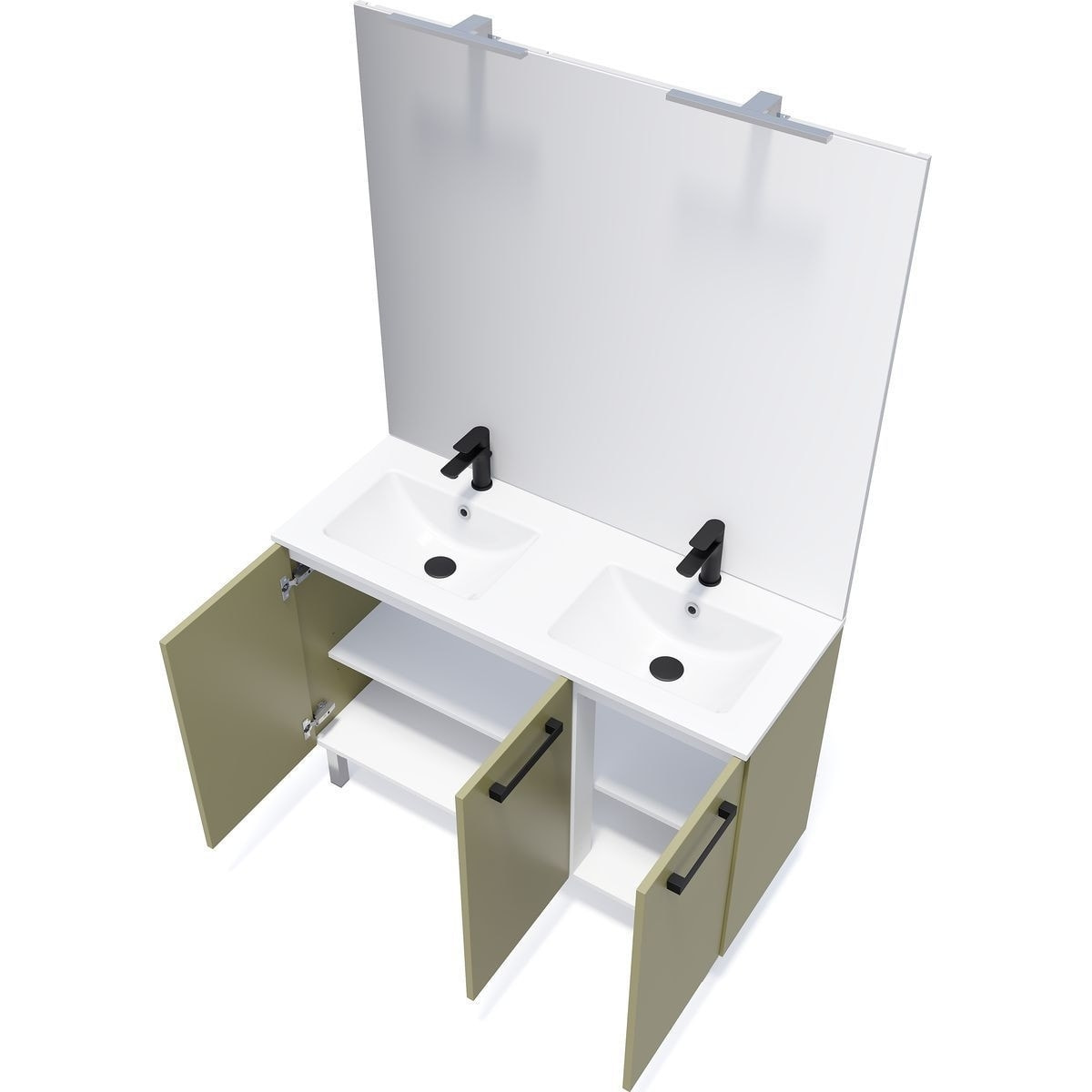 Meuble salle de bain double vasque 3 portes - CHELSEA
