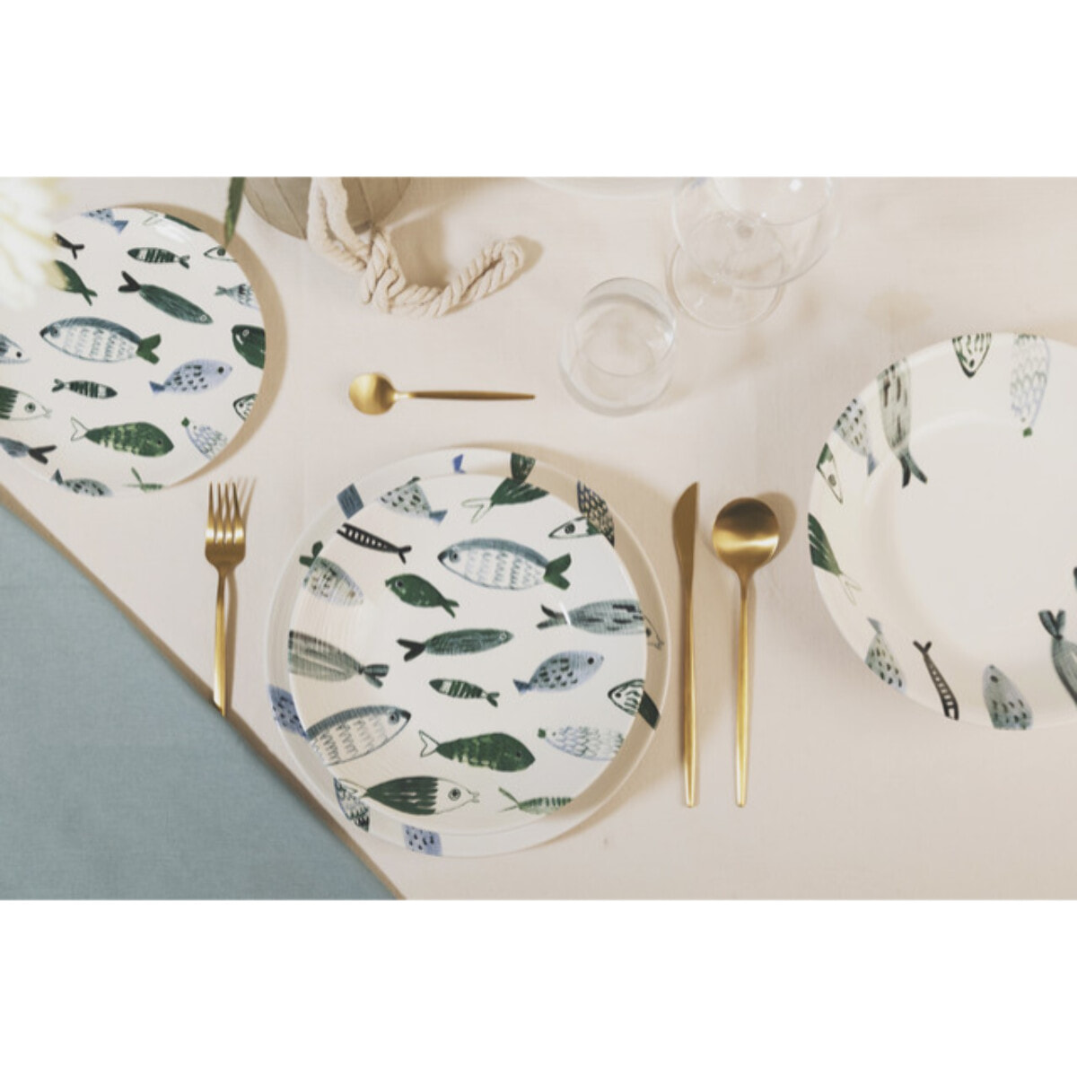Set 6 piatti da frutta Camogli in ceramica sottosmalto
