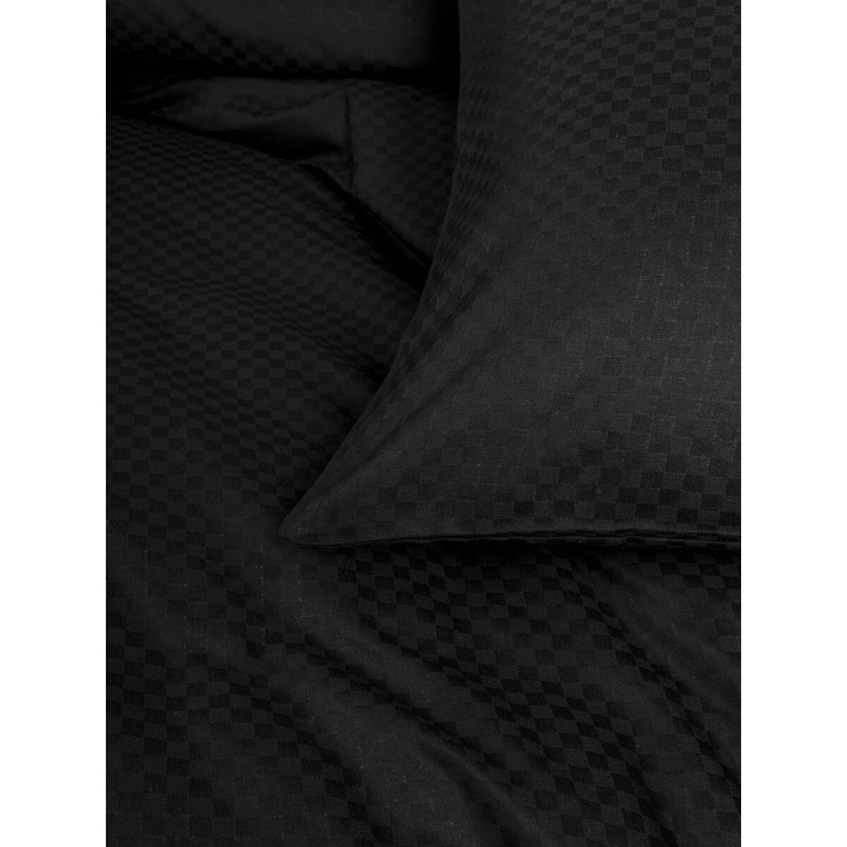 Parure housse de couette et taie(s) d'oreiller coton uni jacquard