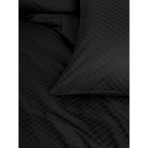 Parure housse de couette et taie(s) d'oreiller coton uni jacquard