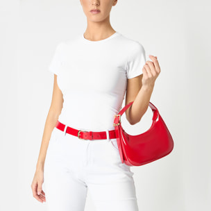 Mini bag donna rossa in vernice