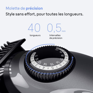 Tondeuse barbe BRAUN BT3560, molette réglable, 40 hauteurs de coupe, précision 0,5 mm, autonomie 50 mn