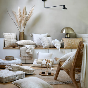 Coussin beige  rectangulaire avec relief - Beige