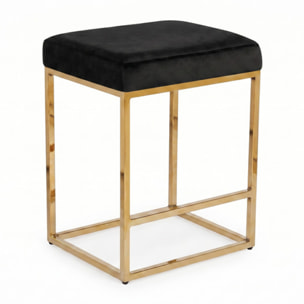 Sgabello Imbottito in Effetto Velluto con Seduta Confortevole e Gambe in Acciaio, Design Moderno per Cucina, Penisola, Isola e Zona Bar