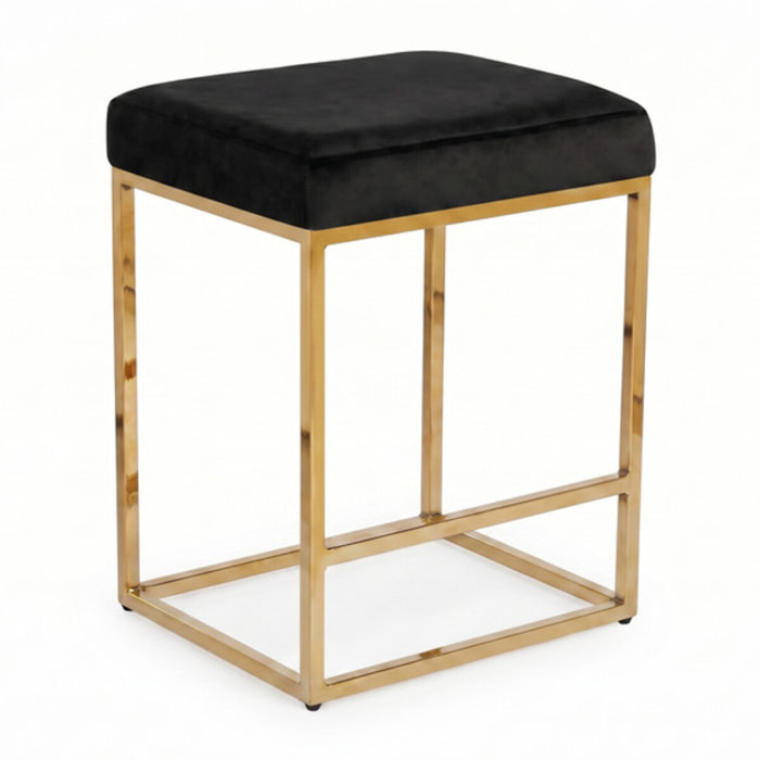 Sgabello Imbottito in Effetto Velluto con Seduta Confortevole e Gambe in Acciaio, Design Moderno per Cucina, Penisola, Isola e Zona Bar