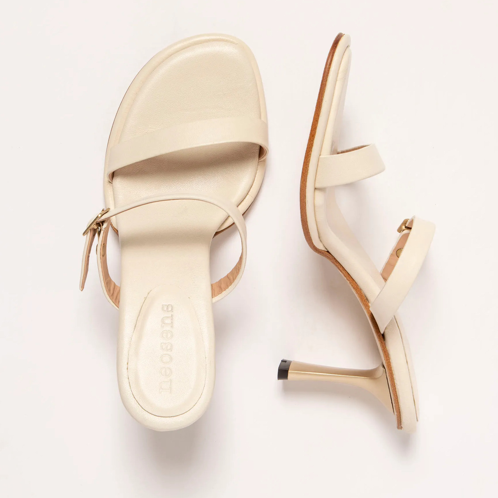 Sandalias con tacón S3194 NAPPA CREAM/ ALBANA color Cream