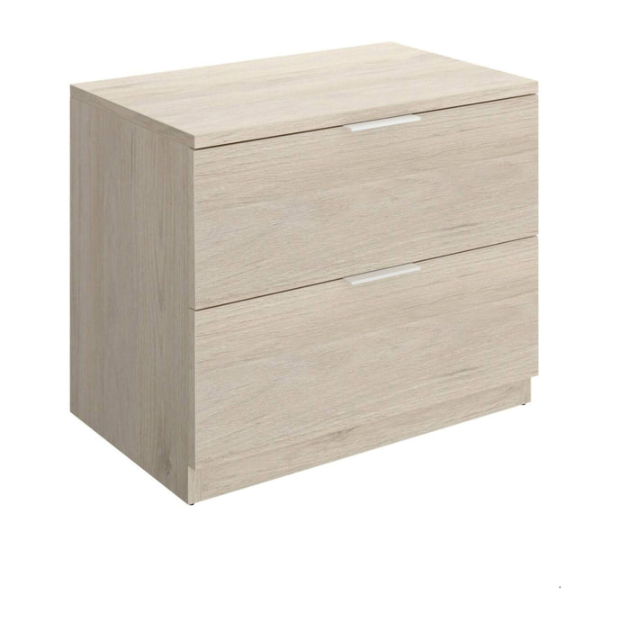 Comodino Banyan, Comò basso, Tavolino da notte, Mensola da letto, 50x34 h46 cm, Rovere