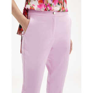 Motivi - Pantalones pitillo con bajo vuelto - Rosa