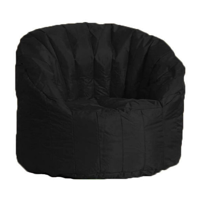 Poltrona Allos, Seduta imbottita, Divano singolo da salotto, Sedia con braccioli, Made in Italy, 80x80 h80 cm, Nero