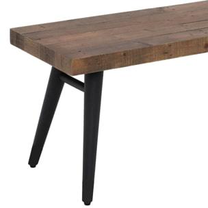 Banc de table bois recyclé piètement noir 140 cm ADÉLAÏDE