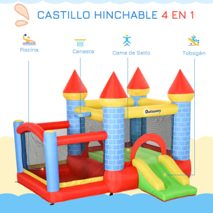 Castillo Hinchable con Tobogán y Cama de Salto para Niños 300x275x210 cm