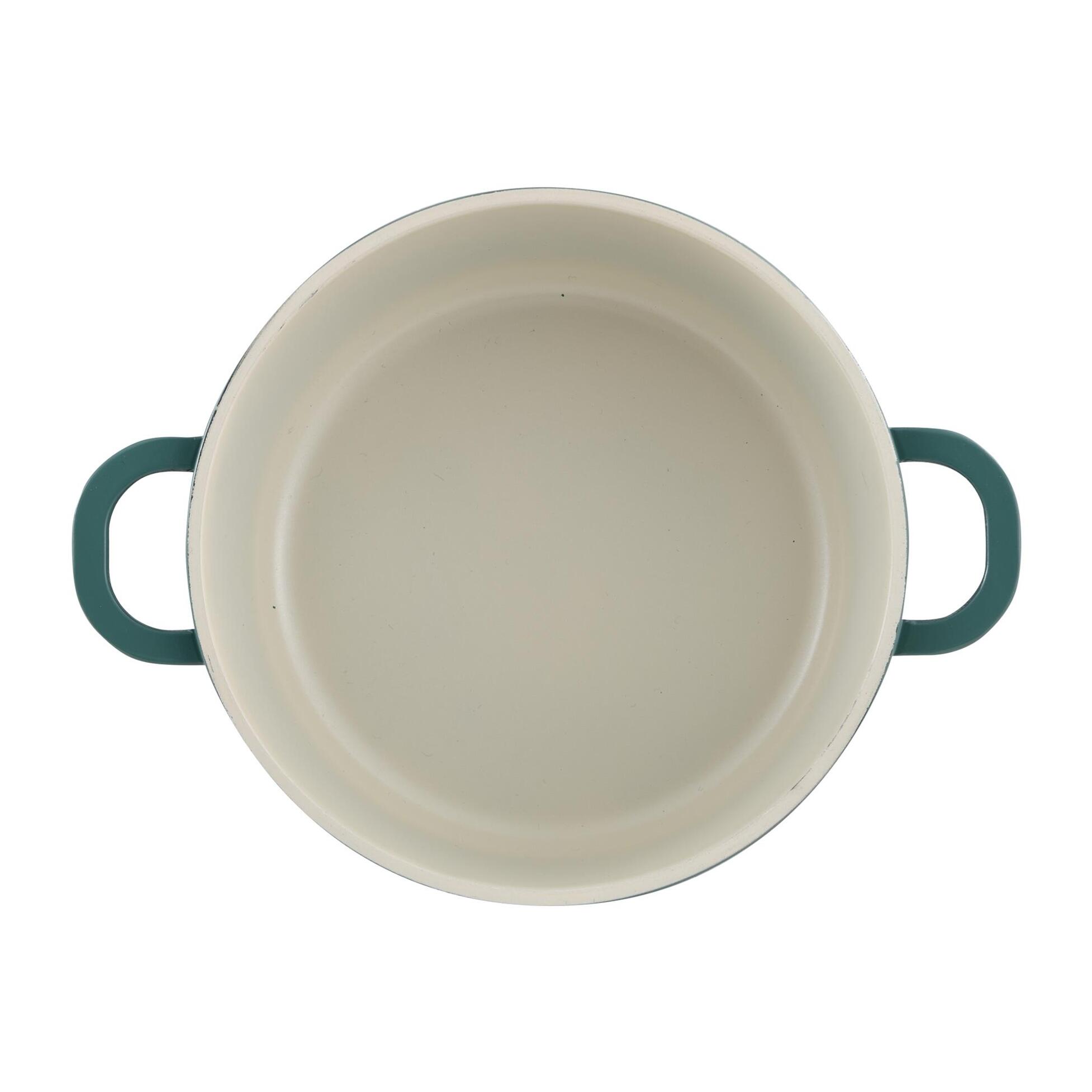 cacerola con tapa en aluminio fundido color verde