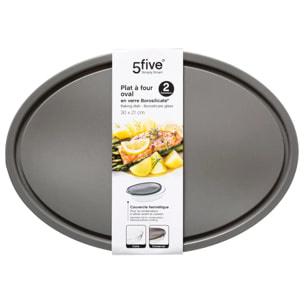 Plat ovale couvercle silicone 30x21cm "KeepEat"