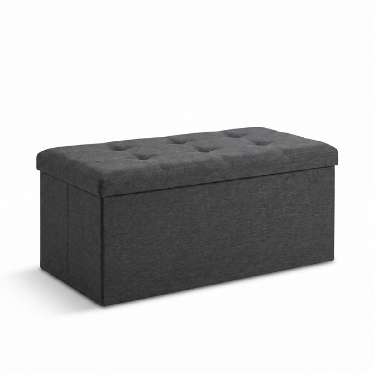 Pouf contenitore imbottito in tessuto con seduta lunga, panca multifunzione con spazio interno, ideale come poggiapiedi, seduta o contenitore, pratico e versatile per soggiorno, camera o ingresso, facile da pulire, dimensioni 76x34x34 cm