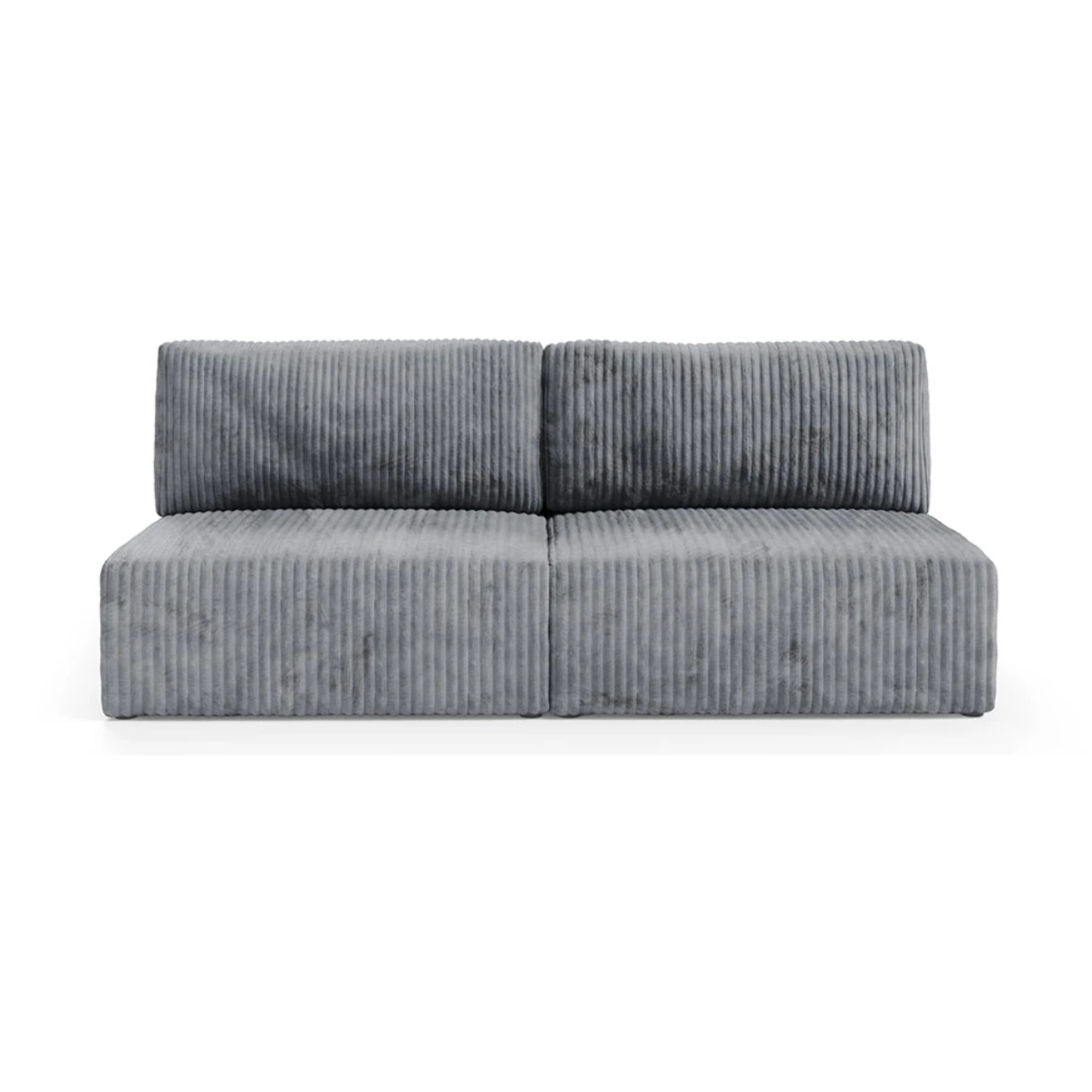 ELIOR - Canapé 3 places convertible en velours gris