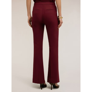 Motivi - Pantalones bootleg de poliviscosa - Burgundy