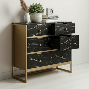 Rouleau adhésif marbre noir et blanc au mètre - Autocollants Revêtement Adhésif Cuisine Meubles Salle de bain