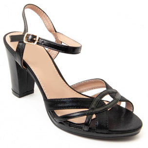 Sandalias de tacón - Negro - Altura: 8 cm