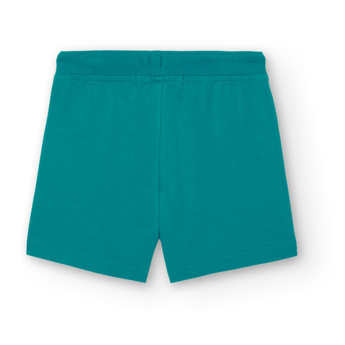 Bermudas bÃ¡sicas niÃ±o, estampado, verde agua