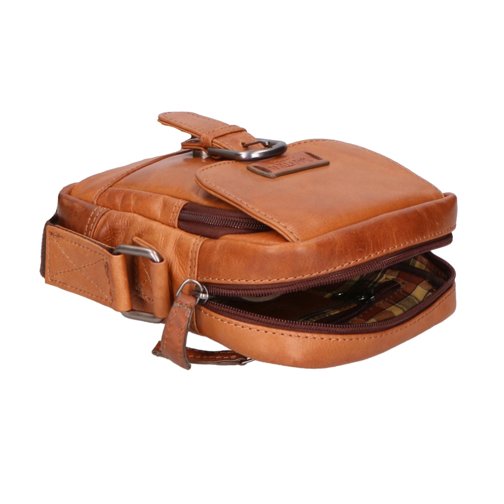 Borsa a tracolla unisex vera pelle - Modello False - 100% Made in Italy - 15.0 x 19.0 x 5.0 cm