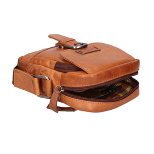 Borsa a tracolla unisex vera pelle - Modello False - 100% Made in Italy - 15.0 x 19.0 x 5.0 cm