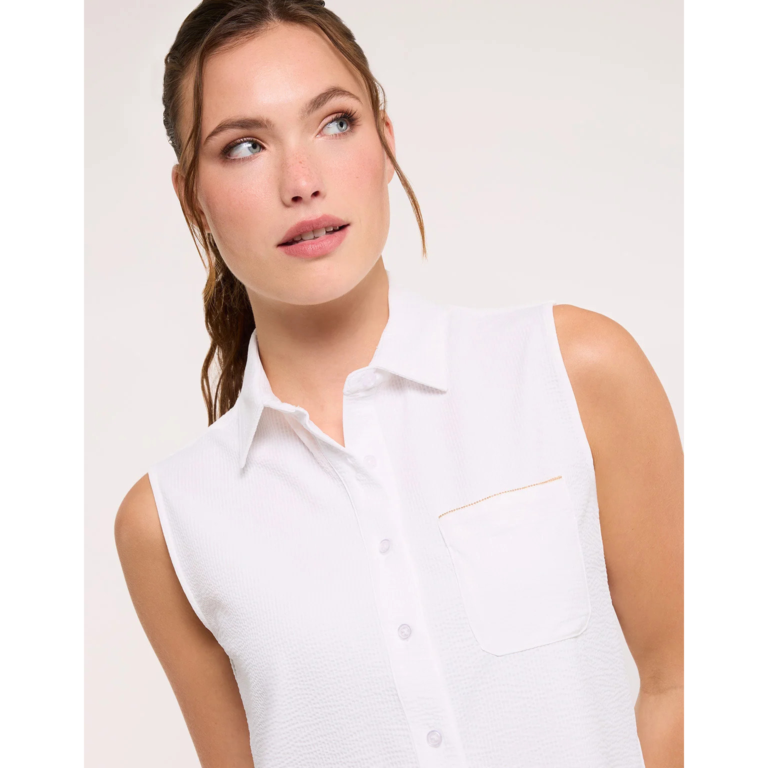 Camisa Sin Mangas Blanco - Salin