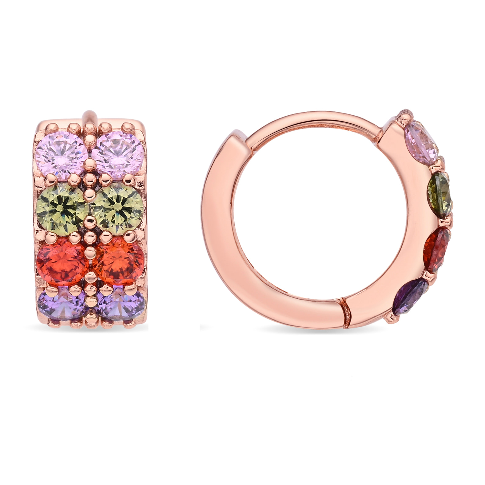 Pendientes Mezya acabado oro rosa 18k