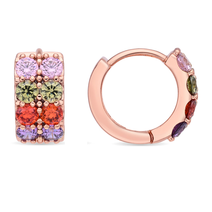 Pendientes Mezya acabado oro rosa 18k